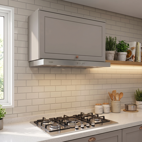 Armário Aéreo para Cozinha 80cm Americana Cinza Crystal