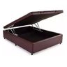 Cama Box Baú Casal Reforçada Fabricação Própria - Corino Marrom - 1