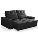 Ver imagem 4 de Sofá para Sala Reclinavel Estofado Price 180cm Veludo Preto