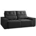 Ver imagem 3 de Sofá para Sala Reclinavel Estofado Price 180cm Veludo Preto