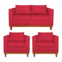 Ver imagem 1 de Kit Sofá 3 Lugares e 2 Poltronas Europa 180 cm Estilo Conforto e Elegância Suede - Doce Sonho Móveis