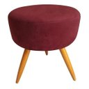 Ver imagem 1 de Puff Redondo Suede Marsala Pés Palito