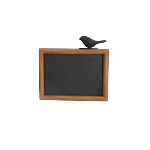 Peça Decorativa com Detalhe Pássaro em Metal e Madeira 20cm Fm0333 Btc