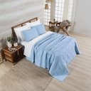 Ver imagem 5 de Kit Cobre Leito Colcha Harmony Casal 3 Peças Matelado Micropercal 200 Fios - Azul - 100% Poliéster