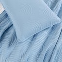 Ver imagem 3 de Kit Cobre Leito Colcha Harmony Casal 3 Peças Matelado Micropercal 200 Fios - Azul - 100% Poliéster
