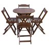 Conjunto de Mesa Dobravel com 4 Cadeiras Tampo Redondo 70x70 Imbuia - 1