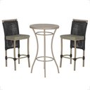 Ver imagem 1 de Mesa Bistrô e 2 Banquetas Roma Fendi Corda Estofado 7 Trama Preto