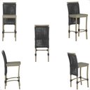 Ver imagem 5 de Mesa Bistrô e 2 Banquetas Roma Fendi Corda Estofado 7 Trama Preto
