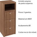 Ver imagem 3 de Armário Arquivo para Escritório Home Office ME4118 MDP Amendoa - Gran Belo