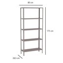 Ver imagem 2 de Estante Aço 5 Prateleiras Livros Cozinha Quarto Eaf005 Cinza