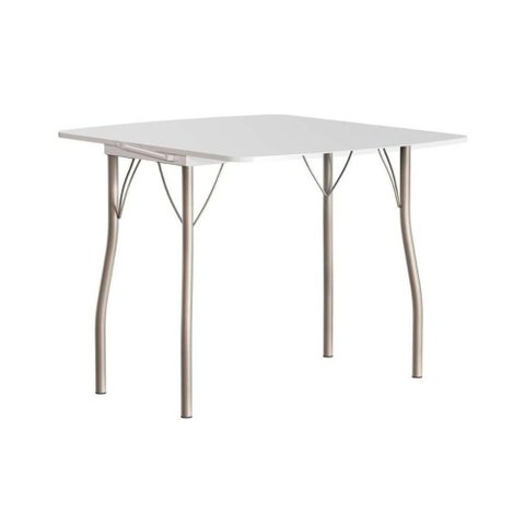 Mesa para Cozinha Dobrável - 216 Prata/courino Branco - Carraro