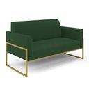 Ver imagem 3 de Sofá Namoradeira com Poltrona Base Industrial Alta Dourado Marisa Veludo Verde D03 - D’Rossi