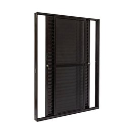 Porta em Alumínio Veneziana Cristal 03 Folhas Preto - 210x160 - 1