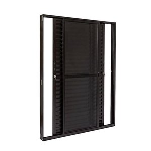 Porta em Alumínio Veneziana Cristal 03 Folhas Preto - 210x160