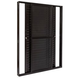 Porta em Alumínio Veneziana Cristal 03 Folhas Preto - 210x160 - 3