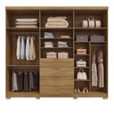 Ver imagem 2 de Guarda Roupa Casal 100% MDF 6 Portas 4 Gavetas com Porta Reflecta Dubai Ouro