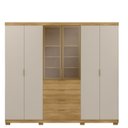 Ver imagem 3 de Guarda-Roupa Casal Reflecta 100% MDF 6 Portas 4 Gavetas Dubai Ouro Marrom/Nature/Fendi