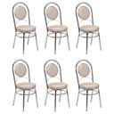 Ver imagem 3 de Conjunto 6 Cadeiras para Cozinha Debrum Cromado/Bege