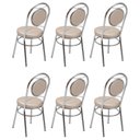 Ver imagem 5 de Conjunto 6 Cadeiras para Cozinha Debrum Cromado/Bege