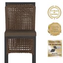Ver imagem 3 de Mesa Bistrô e 2 Banquetas Roma Preta Corda Estofado 9 Trama Marrom