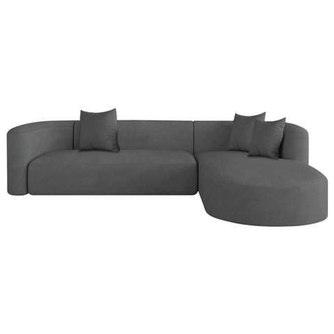 Sofá Modular Celinne Luxuoso Sala de Estar Decoração Luxo 265cm Suede