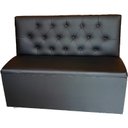 Ver imagem 1 de Poltrona Booth 1,00cm com Baú Preta Capitone Costurado