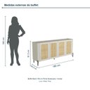 Ver imagem 3 de Buffet Bend 180 cm Porta Sextavada Incolar Luna com Pé Preto