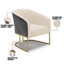 Ver imagem 6 de Cadeira Sala de Jantar Industrial Dourada Kit 2 Stella Pto/linho D03 - D'Rossi Cor Bege