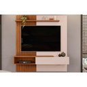 Ver imagem 1 de Painel Quarto P/ Tv até 65 Pol Tito Ripado C/ 1 Porta 150x164cm Off White/freijó - Dj Móveis
