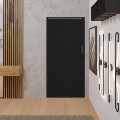 Porta Sanfonada de Pvc 105x210cm Bariri - Tk:preto