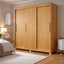 Ver imagem 1 de Guarda-Roupa Casal 3 Portas de Correr 4 Gavetas Flex com Pés MDF Melissa Marrom/Cinamomo