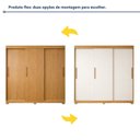 Ver imagem 5 de Guarda-Roupa Casal 3 Portas de Correr 4 Gavetas Flex com Pés MDF Melissa Marrom/Cinamomo
