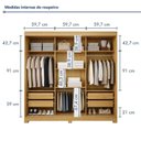 Ver mais imagens de Guarda-Roupa Casal 3 Portas de Correr 4 Gavetas Flex com Pés MDF Melissa Marrom/Cinamomo