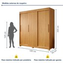 Ver imagem 3 de Guarda-Roupa Casal 3 Portas de Correr 4 Gavetas Flex com Pés MDF Melissa Marrom/Cinamomo