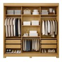 Ver imagem 4 de Guarda-Roupa Casal 3 Portas de Correr 4 Gavetas Flex com Pés MDF Melissa Marrom/Cinamomo