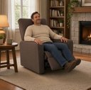 Ver imagem 4 de Poltrona do Papai Reclínavel Matrix Suede - Élpis Móveis - Marrom