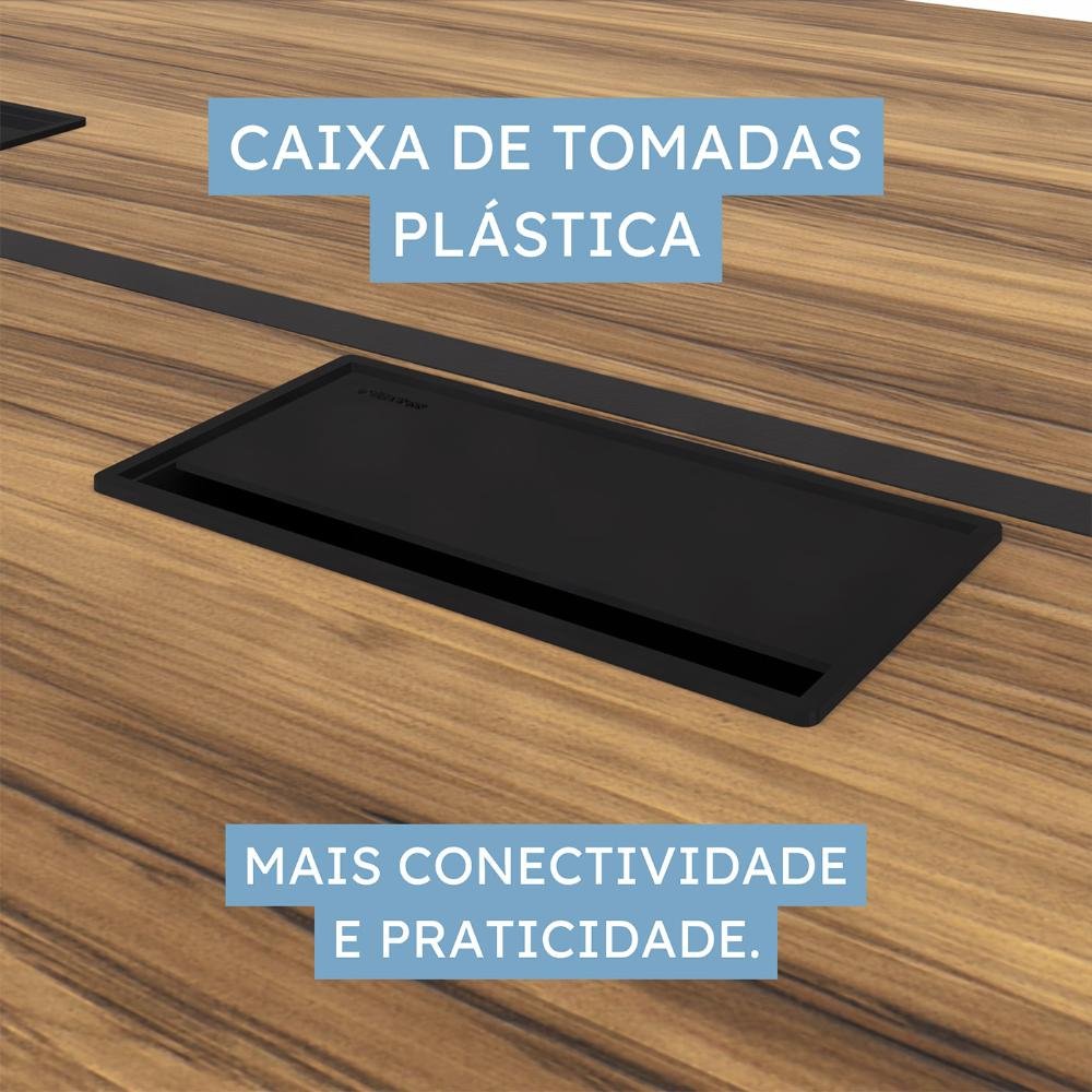 Plataforma P/ 2 Pessoas Pé Painel 1,20m X 90cm Nogal Pr F5 Cor:nogal com Preto - 6