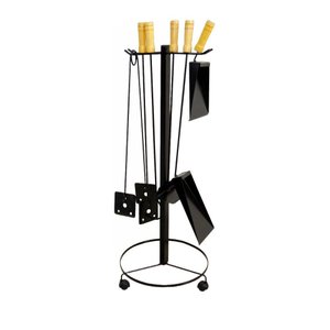 Suporte e Kit Lareira e Fogão a Lenha Aço Carbono 80x35cm
