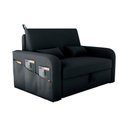 Ver imagem 1 de Sofá Cama Lady Day 2 Lugares Conforto Veludo Preto Matrix Sala com Baú