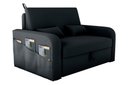 Ver imagem 2 de Sofá Cama Lady Day 2 Lugares Conforto Veludo Preto Matrix Sala com Baú