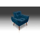 Ver imagem 2 de Poltrona Decorativa Opala Sala Salão Suede Azul Marinho - Pandora Decor