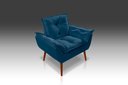 Ver imagem 2 de Poltrona Decorativa Opala Sala Salão Suede Azul Marinho - Pandora Decor