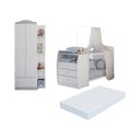 Ver imagem 2 de Berço Cômoda com Colchão Incluso e Guarda-roupa 2 Portas 1 Gaveta Multimóveis Mp4348 Branco/
