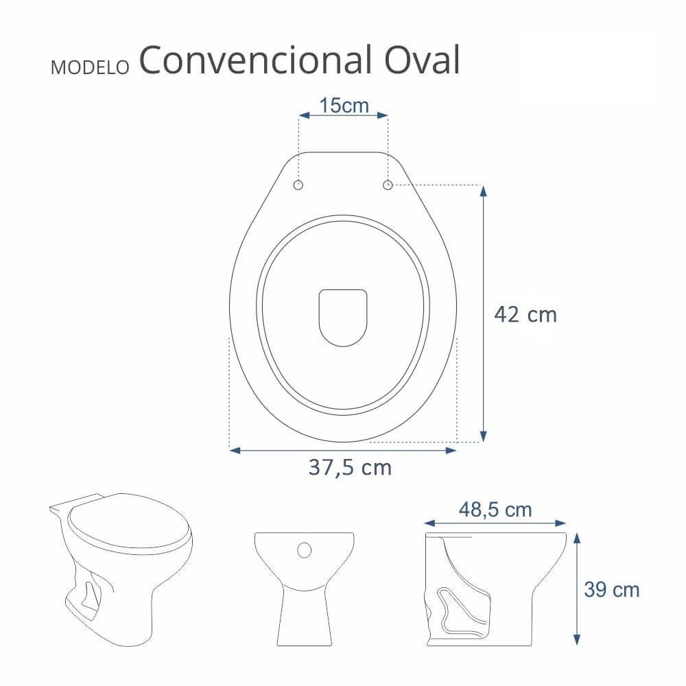 Assento Sanitário Polipropileno Soft Close Universal Oval Solution Branco - 5