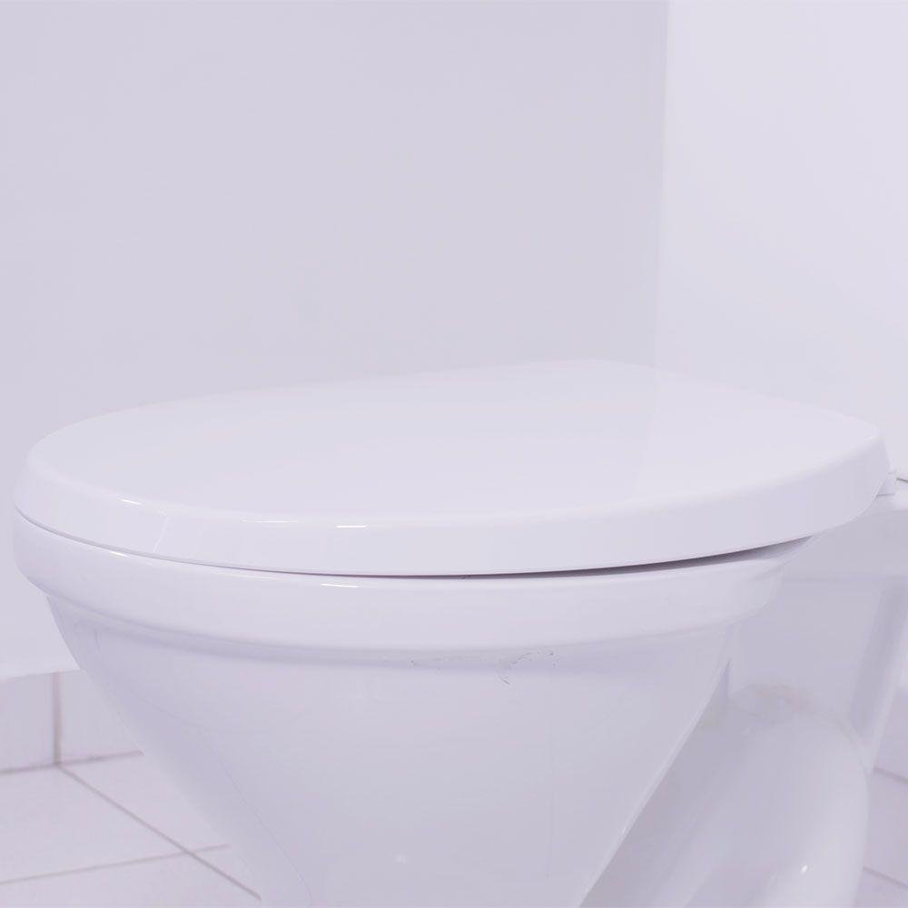 Assento Sanitário Polipropileno Soft Close Universal Oval Solution Branco - 4