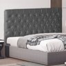 Cabeceira de Cama Box Bella King 195 Cm Suede Botão Cristal Grafite Ec Móveis - 2