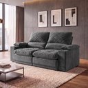 Ver imagem 1 de Sofá Veneza 1,80m Retrátil Reclinável Grafite USB e Porta Copos - King House