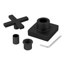 Ver imagem 4 de Kit 2 Acabamento para Registro Preto Cruzeta Quadrado Chuveiro Banheiro Padrão Deca