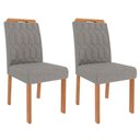 Ver imagem 7 de Mesa de Jantar Tampo de Vidro Off White Ester 1,80 com e 6 Cadeiras Paola Cinamomo/madeira/linho