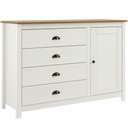 Ver imagem 4 de Cômoda Sapateira F06 4 Gavetas Madeira Maciça Puxador Metálico Branco Lyam Decor